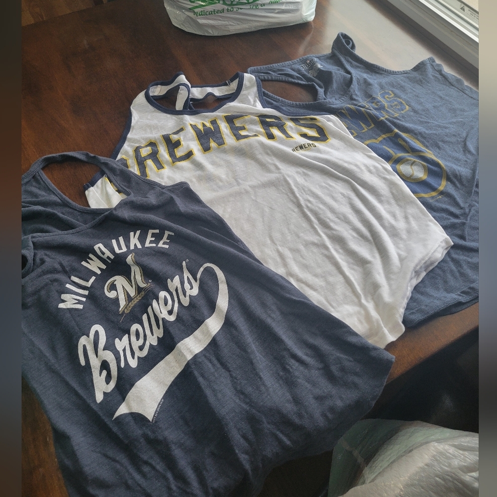 Milwaukee Brewers Women's Tank Top - Navy and White